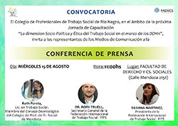 CONFERENCIA DE PRENSA, PREVIA A LA CAPACITACIÓN EN TRABAJO SOCIAL